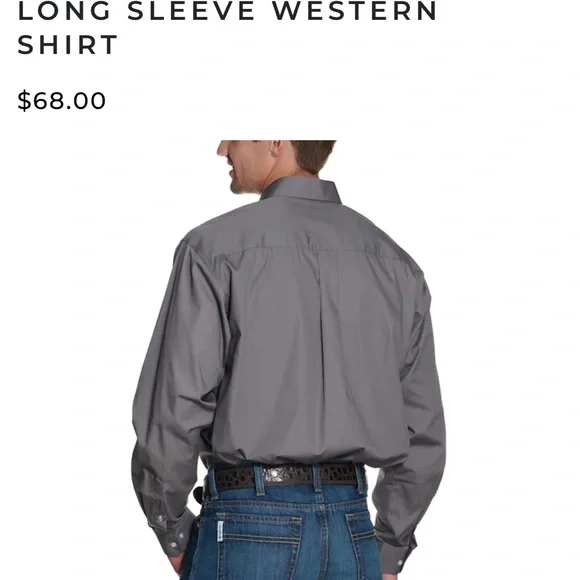 Cinch Charcoal Button Down Shirt - Large - NWT - Picture 2 of 6